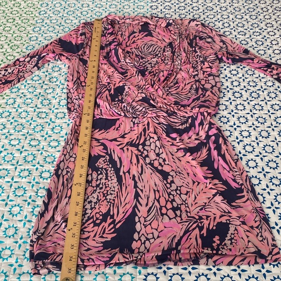 Lilly Pulitzer Felizia Silk Wrap Dress L - Picture 9 of 11